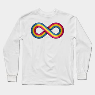 Large Infinity Vector Symbol Striped with Pansexual Pride Flag Long Sleeve T-Shirt